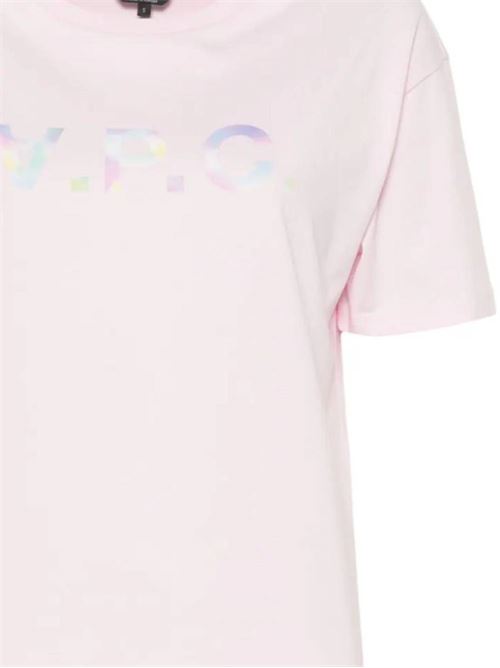 light pink t-shirt with logo print A.P.C. | COFDWF26379FAA