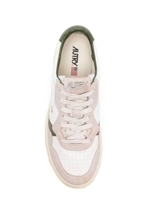 White/blush beige/olive green sneakers AUTRY | AULMDS06WHT/CYPRS