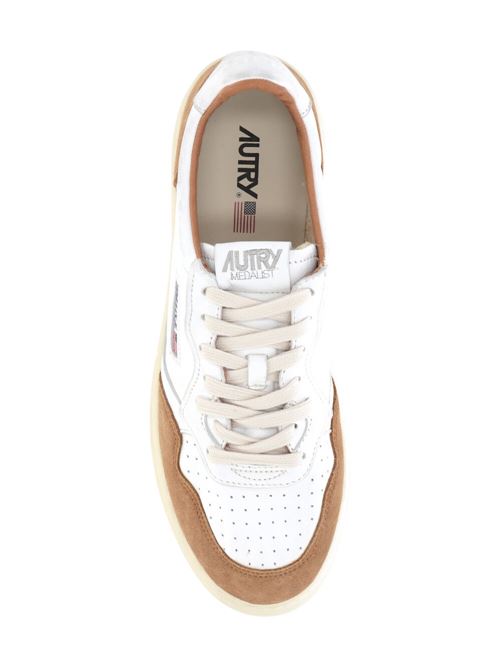 White, brown calf leather sneaker Autry | AULMGS27WHT/CARAMEL