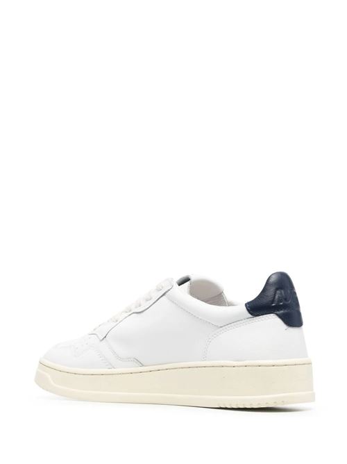 White/navy leather logo-patch sneakers Autry | AULMLL12WHT/SPACE