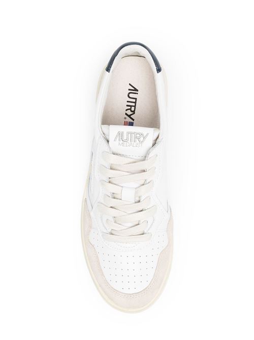 White/blue/grey suede/leather Medalist suede-panel sneakers AUTRY | AULMLS28WHT/BLUE