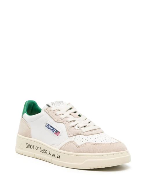 White/light beige/emerald green sneaker Autry | AULMVY03WHT/SND/AMZ