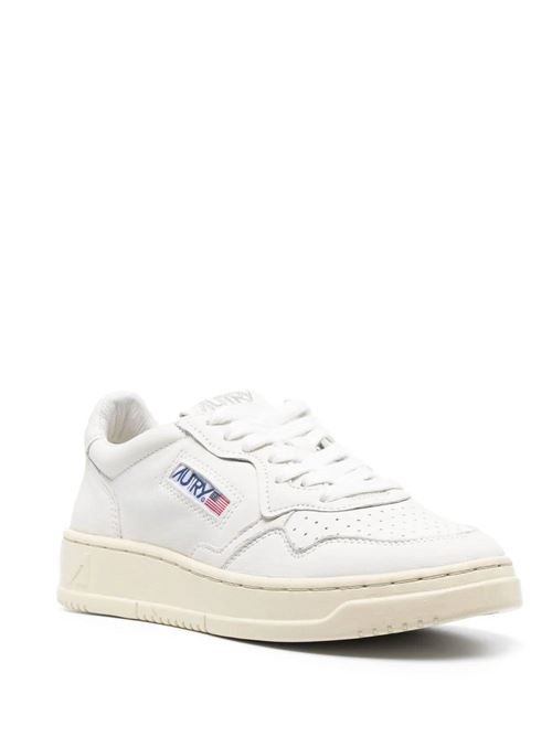 White goatskin logo patch sneaker AUTRY | AULWGG04WHITE