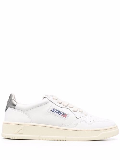 White leather round toe sneaker Autry | AULWLL05WHT/SILVER