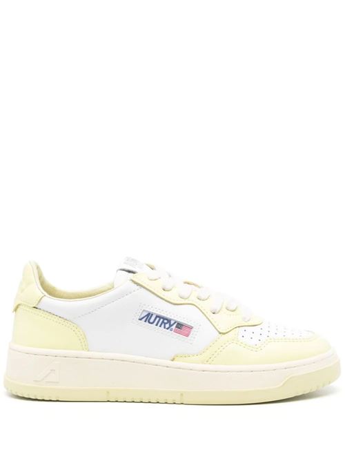 Sneaker limone design a pannelli Autry | AULWWB36WHT/LIME