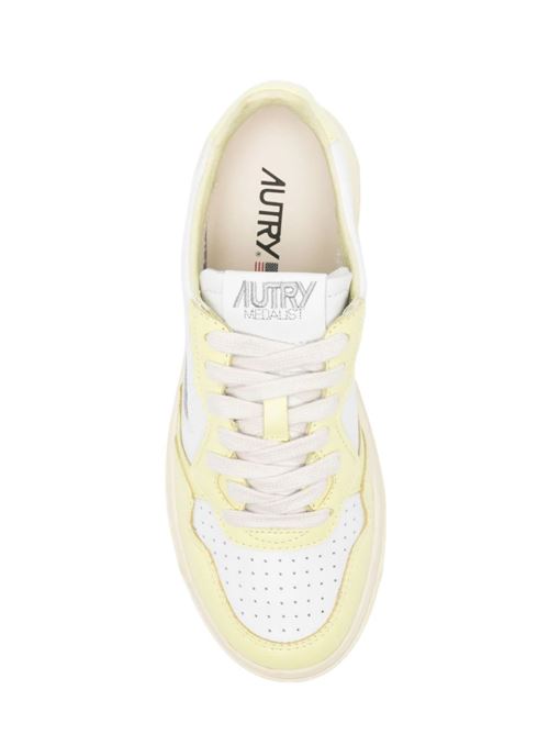 Sneaker limone design a pannelli Autry | AULWWB36WHT/LIME