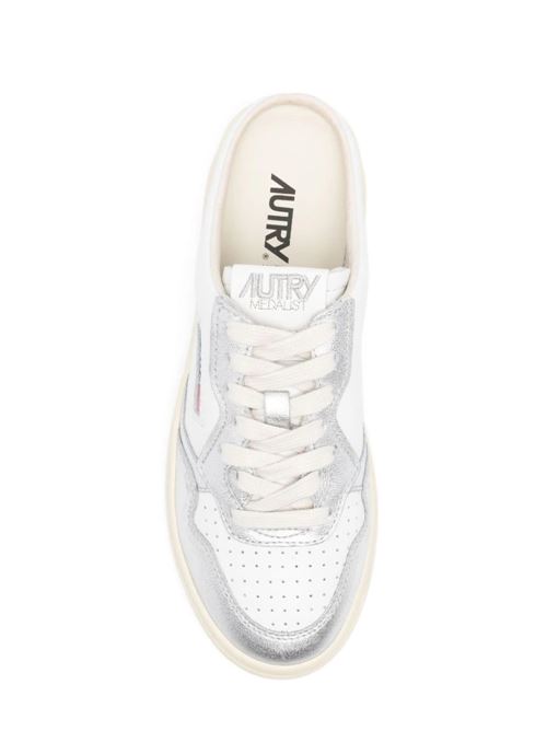 white/silver-tone calf leather sneakers Autry | MULWWB18WHT/SILVER