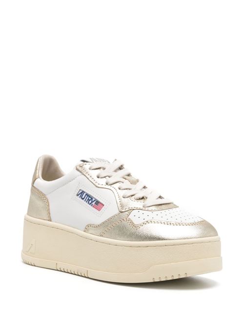 Sneakers bianco/oro/beige con plateau Autry | PTLWWB16WHT/PLATINUM