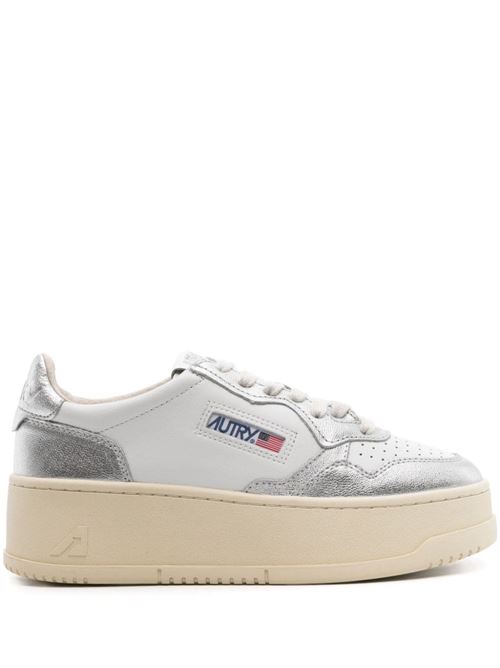 Sneakers bianca/argentata suola con plateau Autry | PTLWWB18WHT/SILVER