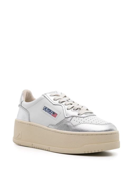 Sneakers bianca/argentata suola con plateau Autry | PTLWWB18WHT/SILVER