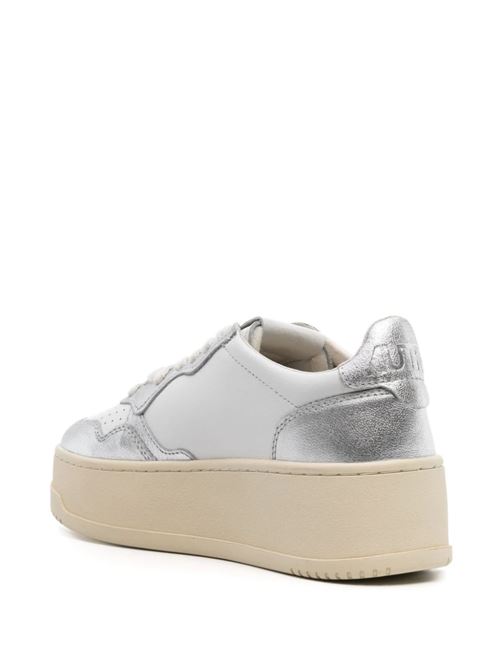 Sneakers bianca/argentata suola con plateau Autry | PTLWWB18WHT/SILVER