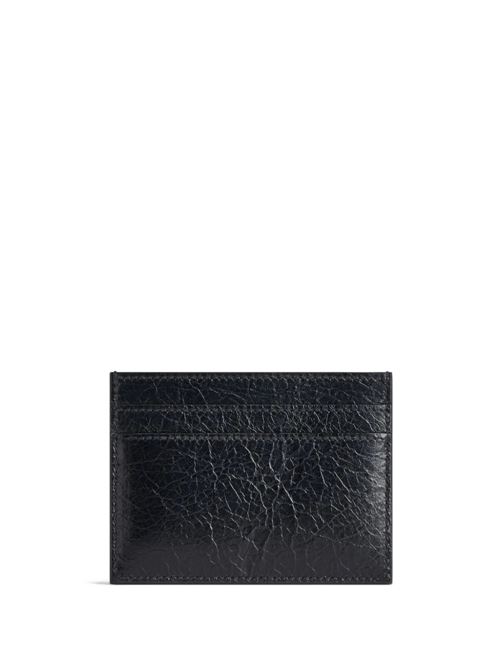 black calf leather grained texture tonal logo plaque Balenciaga | 7665472AAS81000