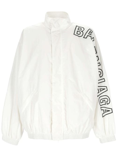 White nylon jacket with logo Balenciaga | 768920TNO799000