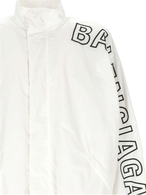 White nylon jacket with logo Balenciaga | 768920TNO799000