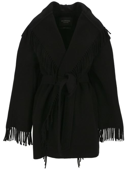 Wrap coat with fringes BALENCIAGA | 772968TPU041000