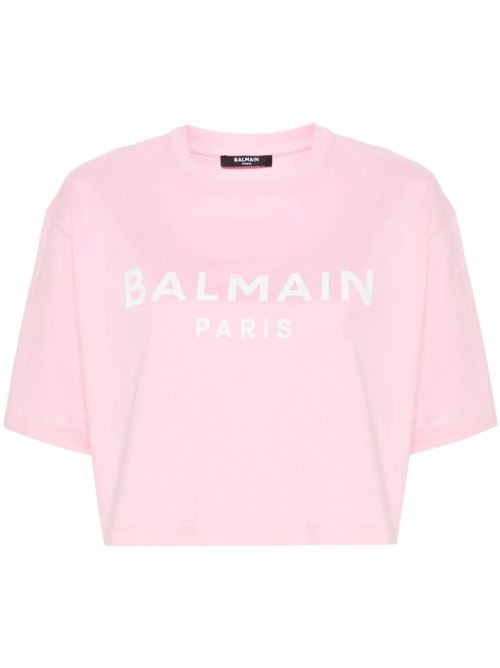 T-shirt donna corta rosa Balmain | BF1EE020BB02OGV