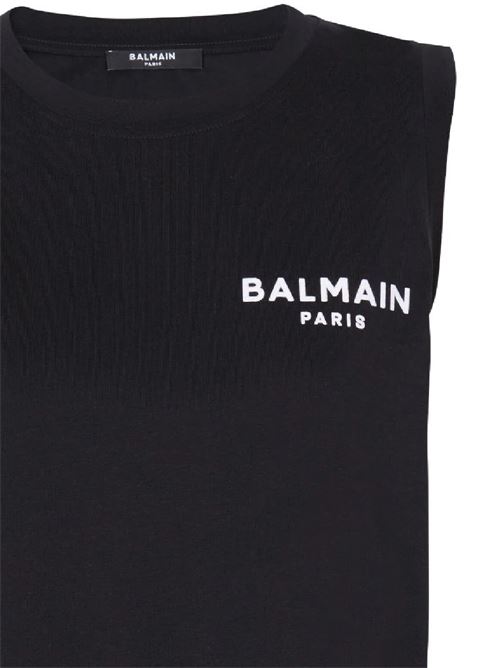 T-shirt nera senza maniche Balmain | CF1EA025BB01EAB