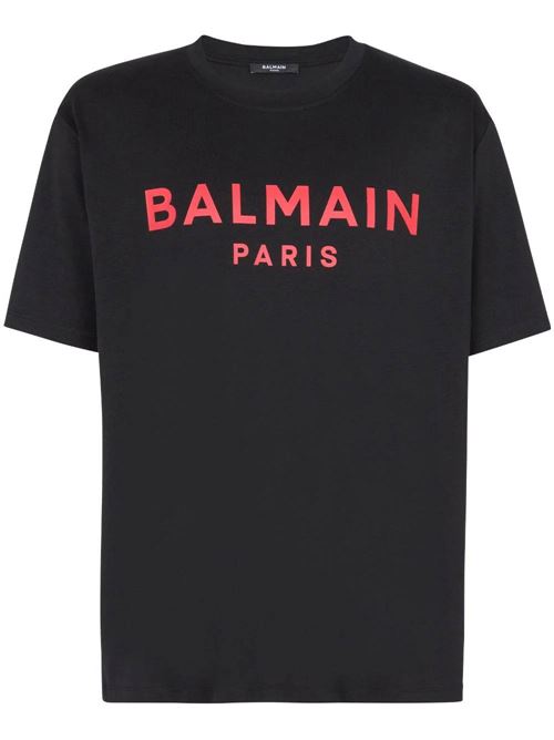 Black cotton logo man t-shirt Balmain | CH0EG000BB73EIK