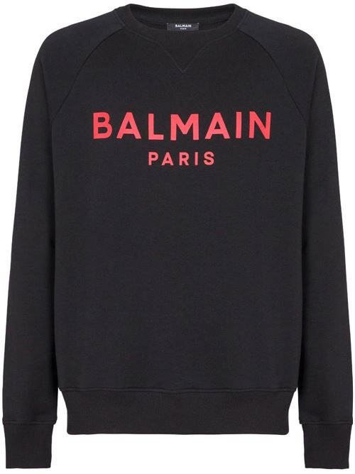 Black/red cotton logoman  sweatshirt Balmain | CH0JQ005BB65EIK