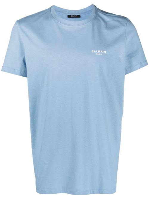 Sky blue/white men's t-shirt Balmain | CH1EF000BB04SLF