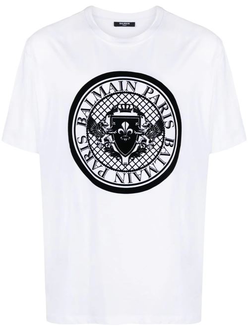 T-shirt bianca con stampa Balmain | CH1EG000BB17GAB