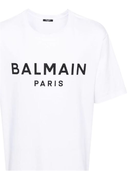 white cotton soft jersey logo print Balmain | CH1EG000BB73GAB