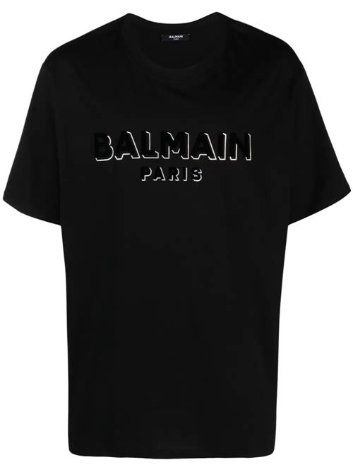 T-shirt uomo nera Balmain | CH1EG010BB99EJO