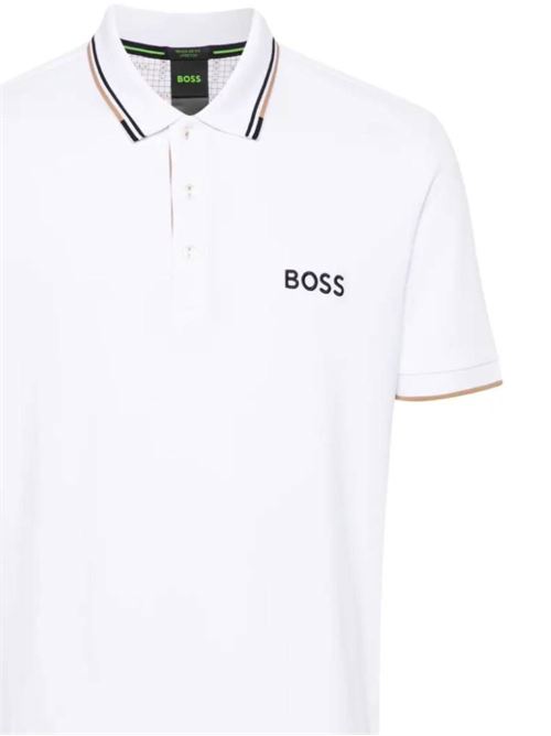 White cotton blend polo BOSS | 50469102101