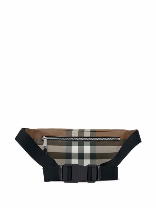 Marsupio nero/marrone in cotone/pelle Burberry | 8052806X