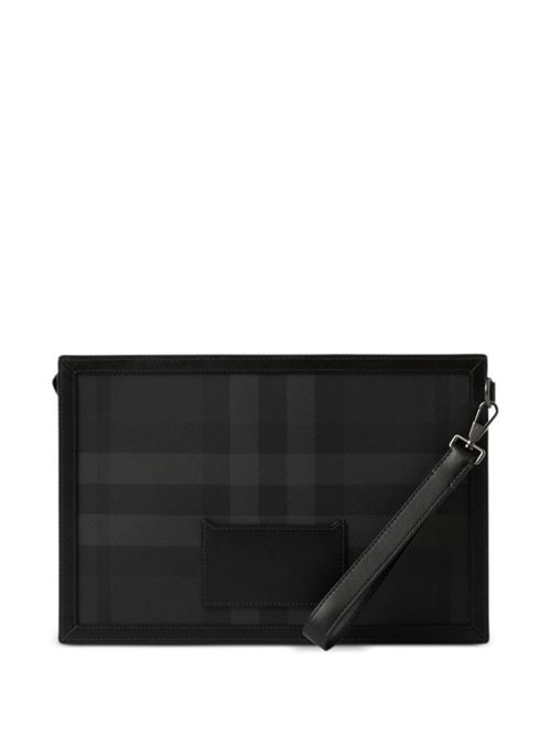 logo-plaque checked clutch bag Burberry | 8070205X