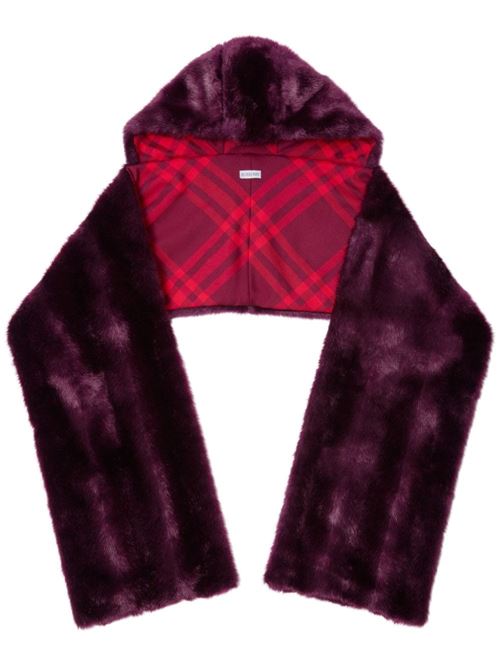 burgundy wool blend faux-fur design Burberry | 8079141X