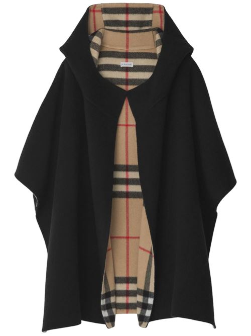 Black and beige women's hooded cape Burberry | 8079201X