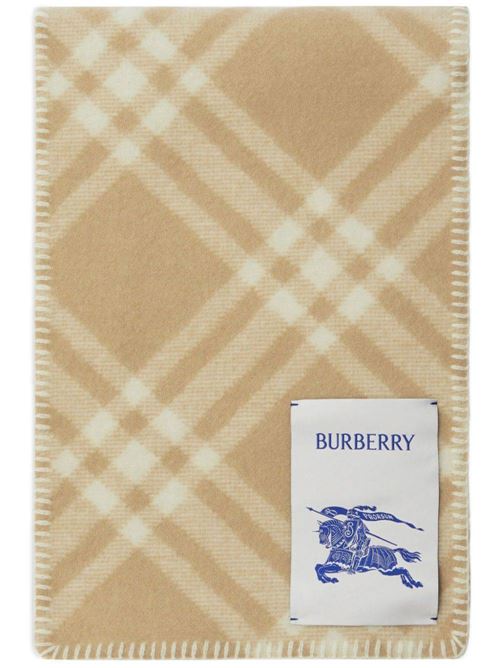 Sciarpa in lana a quadri con toppa con logo Burberry | 8079251X