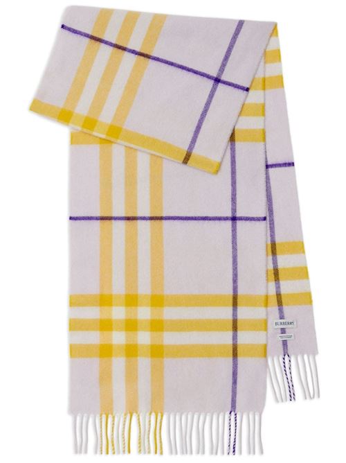 Unisex checked scarf with fringes Burberry | 8079556X