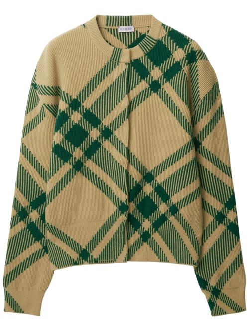 sand beige/dark green wool knitwear Burberry | 8081013X