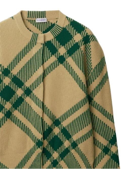 sand beige/dark green wool knitwear Burberry | 8081013X