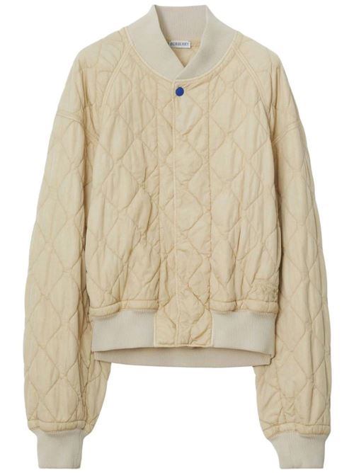 light beige quilted ribbed band collar concealed Burberry | 8081118X