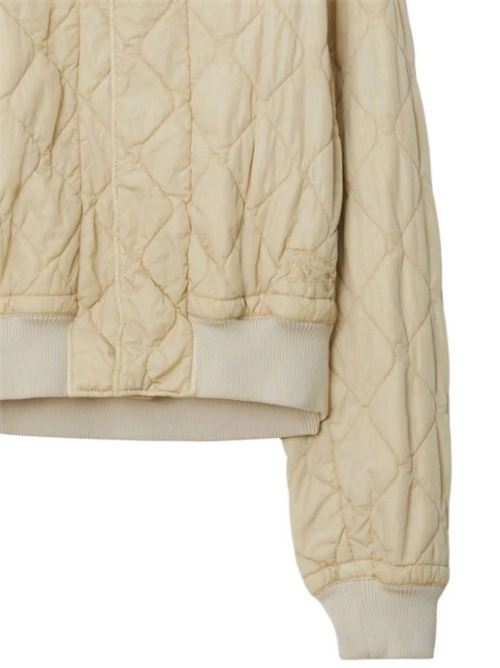 light beige quilted ribbed band collar concealed Burberry | 8081118X