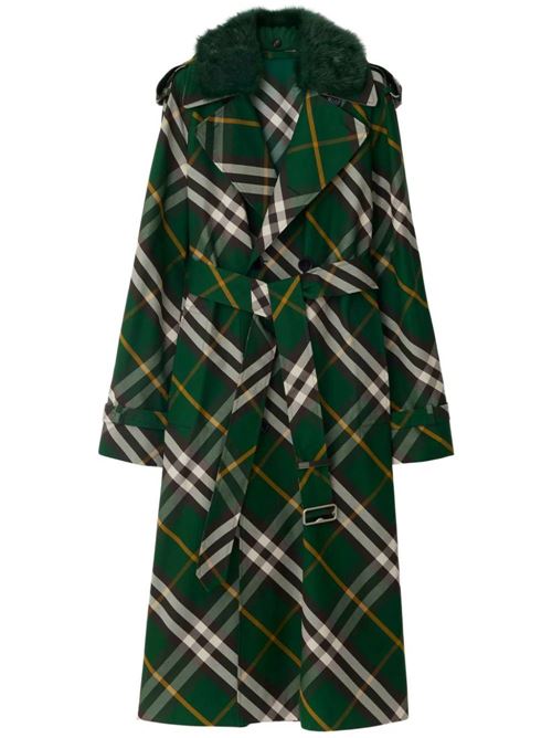 Green checked trench coat for women Burberry | 8082165X