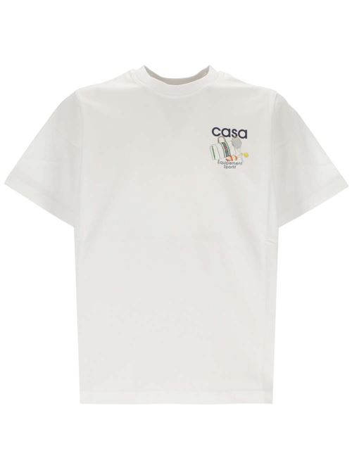 White organic cotton jersey t-shirt Casablanca | MPS24JTS00108WHITE