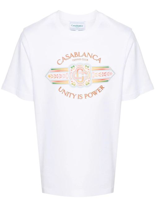 White/multicolour organic cotton jersey t-shirt Casablanca | MS24JTS00112WHITE