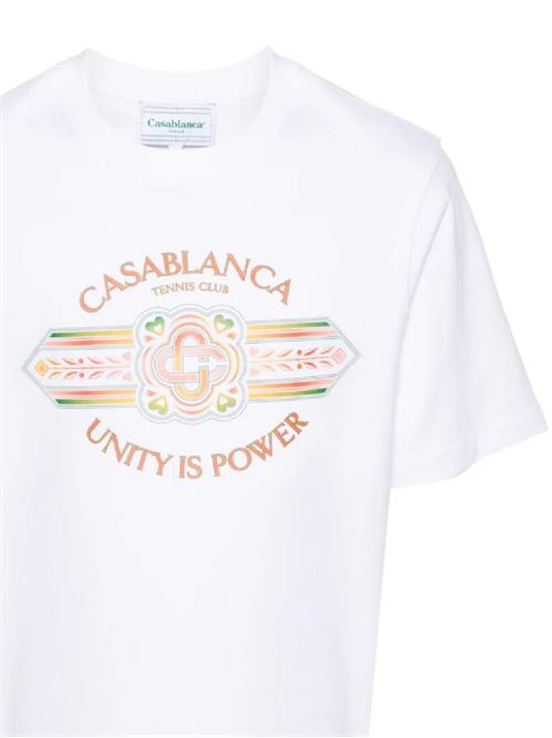 White/multicolour organic cotton jersey t-shirt Casablanca | MS24JTS00112WHITE