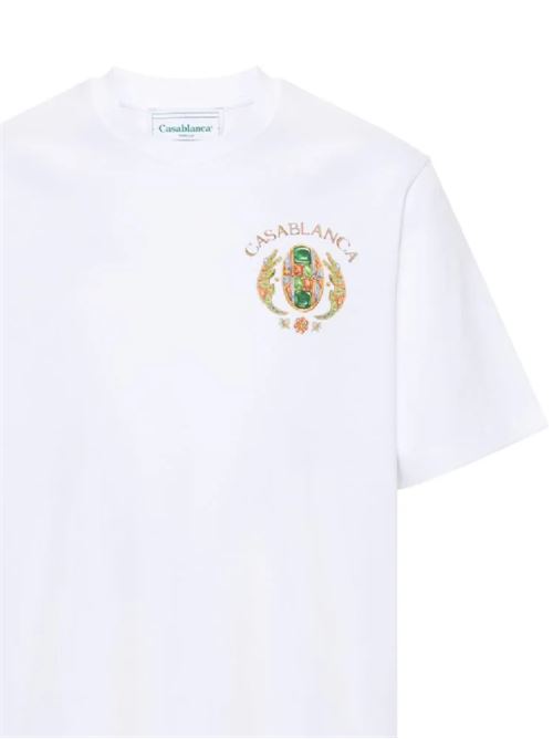 White/multicolour organic cotton t-shirt Casablanca | MS24JTS00113WHITE