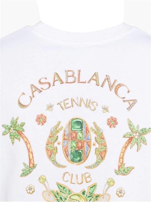 White/multicolour organic cotton t-shirt Casablanca | MS24JTS00113WHITE