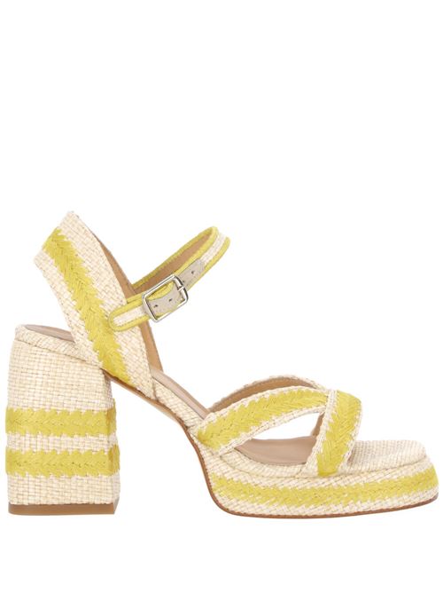 Ecru/chartreuse interwoven sandal Castaner | 0234834295