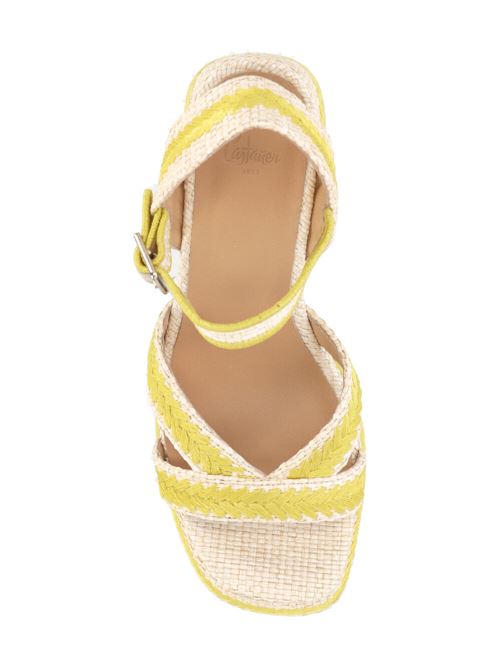 Ecru/chartreuse interwoven sandal Castaner | 0234834295