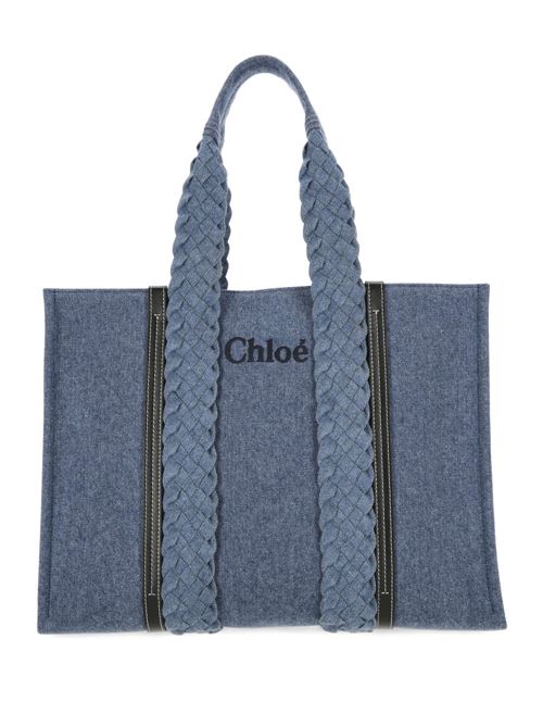 Borsa tote grande in denim Woody Chloè | C24SS382M4845D