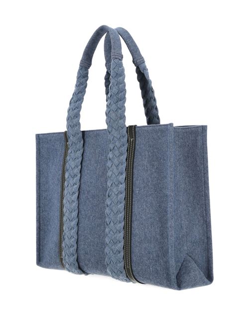 Borsa tote grande in denim Woody Chloè | C24SS382M4845D