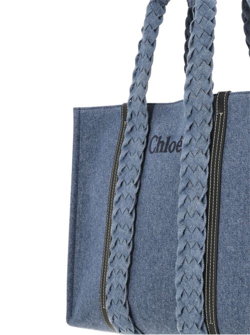 Borsa tote grande in denim Woody Chloè | C24SS382M4845D