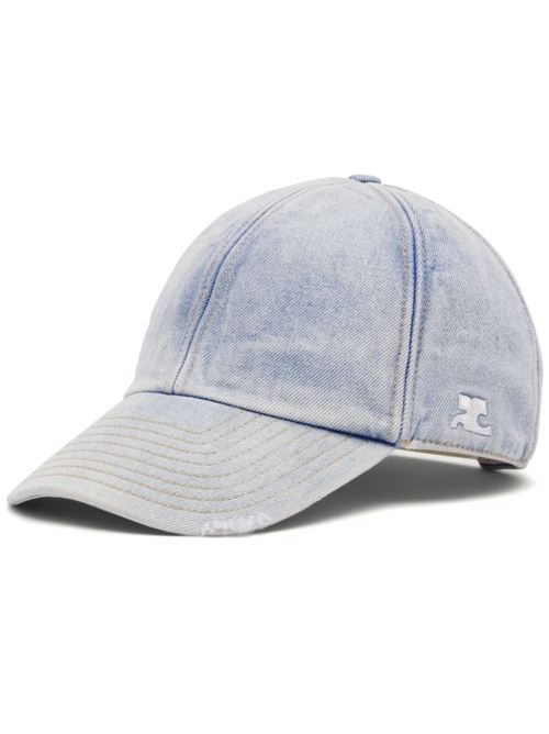 Light blue cotton denim cap Courreges | 124ACT002DE00167011